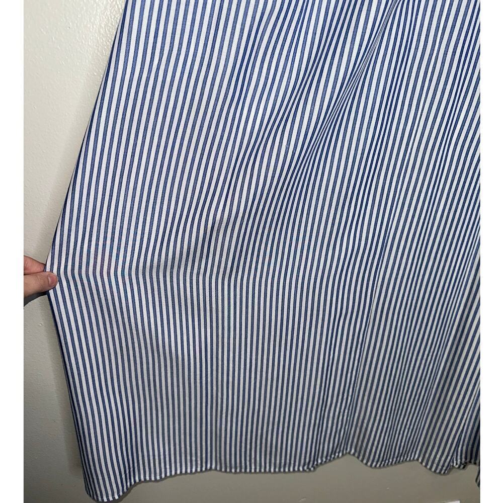 J.Crew Blue White Striped Flutter Sleeve Midi Dress L/XL Boho Coastal Summer - Picture 5 of 7